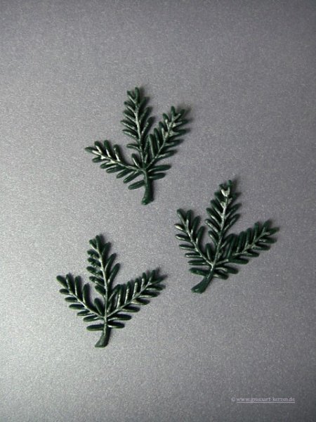 Verzierwachs / Wachsornament "Tannenzweig" groß  3er Set